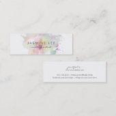 Carte De Visite Mini budget moderne chic de pourpre d'aquarelle de (Devant / Derrière)