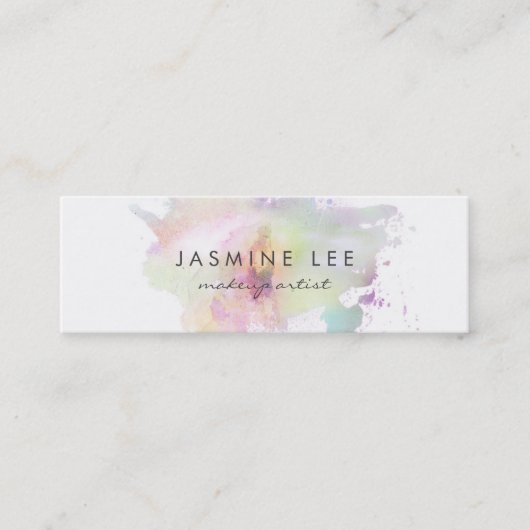 Carte De Visite Mini budget moderne chic de pourpre d'aquarelle de (Devant)