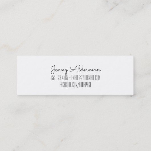 Carte De Visite Mini budget moderne chic de pourpre d'aquarelle de (Dos)