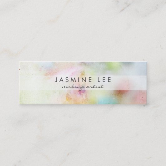 Carte De Visite Mini budget moderne chic de rayure d'aquarelle de (Devant)