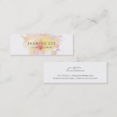 Carte De Visite Mini budget moderne chic de rose d'aquarelle de (Devant / Derrière)