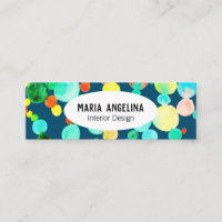 Bulles Aquarelle Points & Points Cercles Bleu Vert