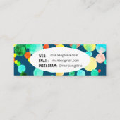 Carte De Visite Mini Bulles Aquarelle Points & Points Cercles Bleu Vert (Dos)