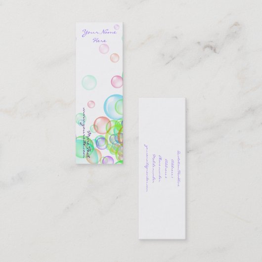 Carte De Visite Mini Bulles de savon (Devant / Derrière)