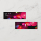 Carte De Visite Mini BULLES QUANTUM 2 MONOGRAM Vibrant noir rouge (Devant / Derrière)