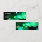 Carte De Visite Mini BULLES QUANTUM 2 MONOGRAM Vibrant noir vert (Devant / Derrière)
