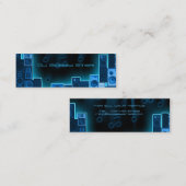 Carte De Visite Mini Businesscard bleu du DJ de nuit (Devant / Derrière)
