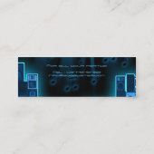 Carte De Visite Mini Businesscard bleu du DJ de nuit (Dos)