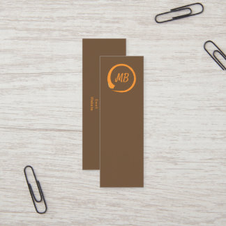 Carte De Visite Mini Businesscards verticaux de zen de monogramme dans
