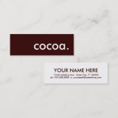 Carte De Visite Mini cacao. (Devant / Derrière)