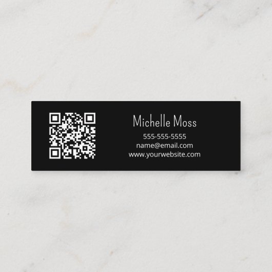 Carte De Visite Mini Cactus botanique du désert Code QR moderne minimal (Dos)