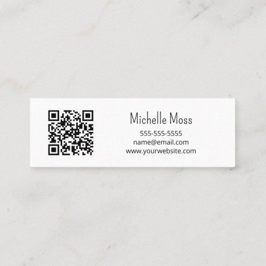 Carte De Visite Mini Cactus du désert Code QR Design d'intérieur minima (Dos)