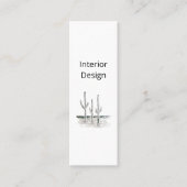 Carte De Visite Mini Cactus du désert Code QR Design d'intérieur simple (Devant)