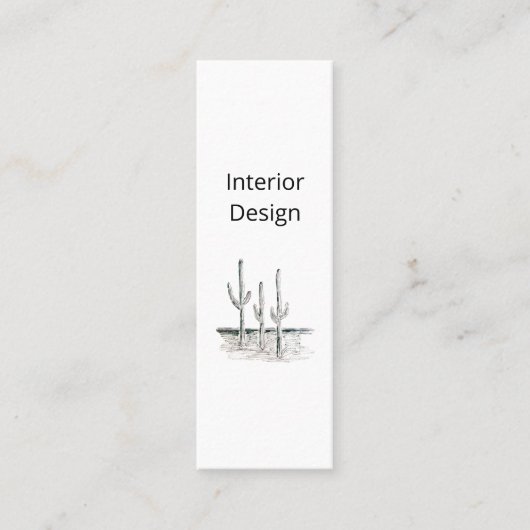 Carte De Visite Mini Cactus du désert Code QR Design d'intérieur simple (Devant)