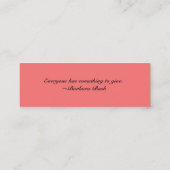 Carte De Visite Mini Cadeau volontaire de motivation d'appréciation (Dos)