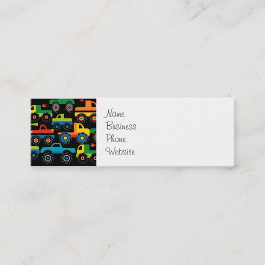 Carte De Visite Mini Cadeaux frais de transport de camions de monstres (Devant)