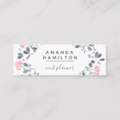 Carte De Visite Mini Cadre d'aquarelle Girl Classy gris bouquet (Devant)