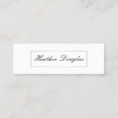 Carte De Visite Mini Cadre en argent / Typographie cursive (Devant)