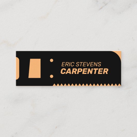 Carte De Visite Mini Cadre en forme de scie noire (Devant)