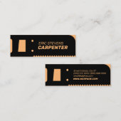 Carte De Visite Mini Cadre en forme de scie noire (Devant / Derrière)