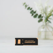 Carte De Visite Mini Cadre en forme de scie noire (Debout devant)