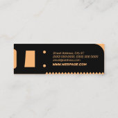 Carte De Visite Mini Cadre en forme de scie noire (Dos)