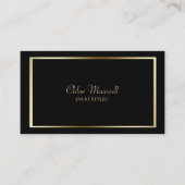 Carte De Visite Mini-cadre Or Exquis sur Noir (Devant)