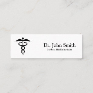 Carte De Visite Mini Caducée Médicale personnalisée Noir