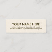 Carte De Visite Mini café. (Dos)