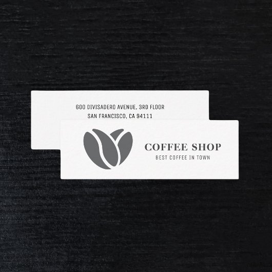 Carte De Visite Mini Café moderne Black Professional