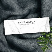 CARTE DE VISITE MINI CALACATTA MARBRE TEXTURE STUD EARRÊT AFFICHAGE