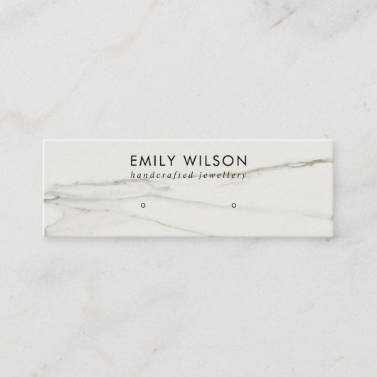 CARTE DE VISITE MINI CALACATTA MARBRE TEXTURE STUD EARRÊT AFFICHAGE (Devant)