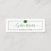 Carte De Visite Mini Calligraphie Green Script Graduate Graduate (Devant)