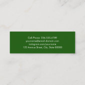 Carte De Visite Mini Calligraphie Green Script Graduate Graduate (Dos)
