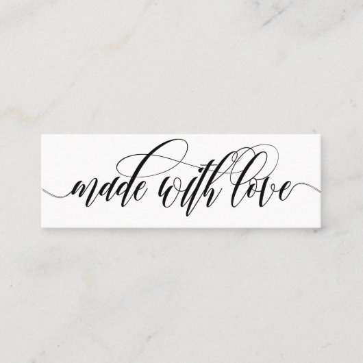 Carte De Visite Mini Calligraphie tourbillonnant Fabriquée Avec Amour - (Devant)