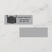 Carte De Visite Mini Caméra Classic Film Rétro Noir & Gris (Devant / Derrière)