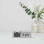 Carte De Visite Mini Caméra Classic Film Rétro Noir & Gris (Debout devant)