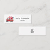 Carte De Visite Mini Camion mignonne d'amour transportant des coeurs et (Devant / Derrière)