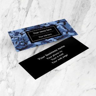 Carte De Visite Mini Camo Navy, Camouflage Bleu, Militaire, Armée