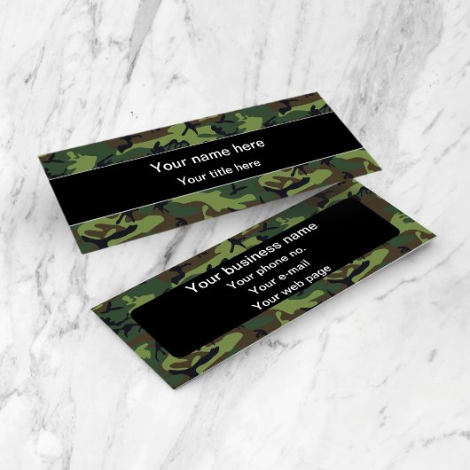 Carte De Visite Mini Camo Vert, Camouflage, Militaire, Armée