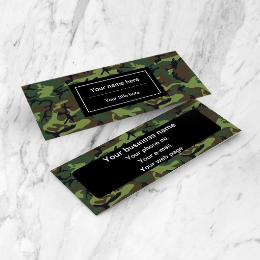 Carte De Visite Mini Camo Vert, Camouflage, Militaire, Armée