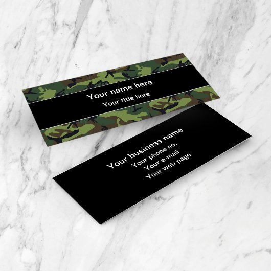 Carte De Visite Mini Camo Vert, Camouflage, Militaire, Armée