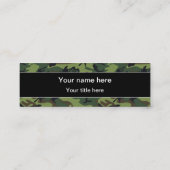 Carte De Visite Mini Camo Vert, Camouflage, Militaire, Armée (Dos)