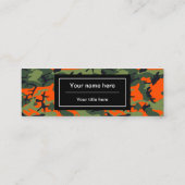Carte De Visite Mini Camo Vert et Orange, Camouflage, Militaire, Armée (Dos)