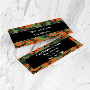 Carte De Visite Mini Camo Vert et Orange, Camouflage, Militaire, Armée
