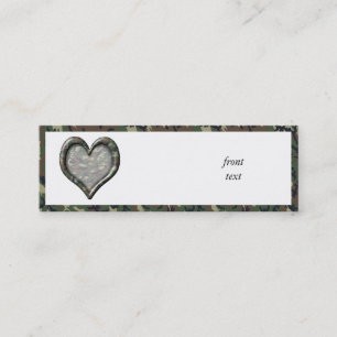 Carte De Visite Mini Camouflage Heart - Woodland