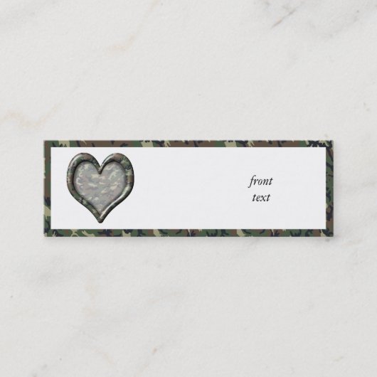 Carte De Visite Mini Camouflage Heart - Woodland (Devant)