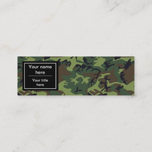 Carte De Visite Mini Camouflage vert, Armée (Dos)