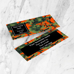 Carte De Visite Mini Camouflage vert orange, Militaire, Armée