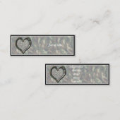 Carte De Visite Mini Camouflage Woodland Forest Heart sur Camo (Devant / Derrière)